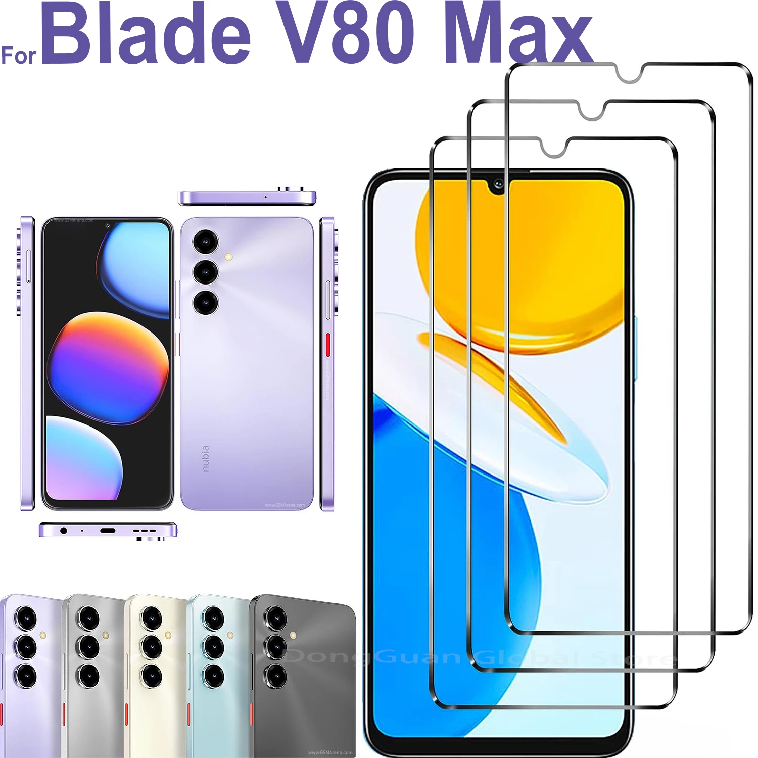 1/2/3/4Pcs For ZTE Blade V80 Max Tempered Glass Screen Protector Glass