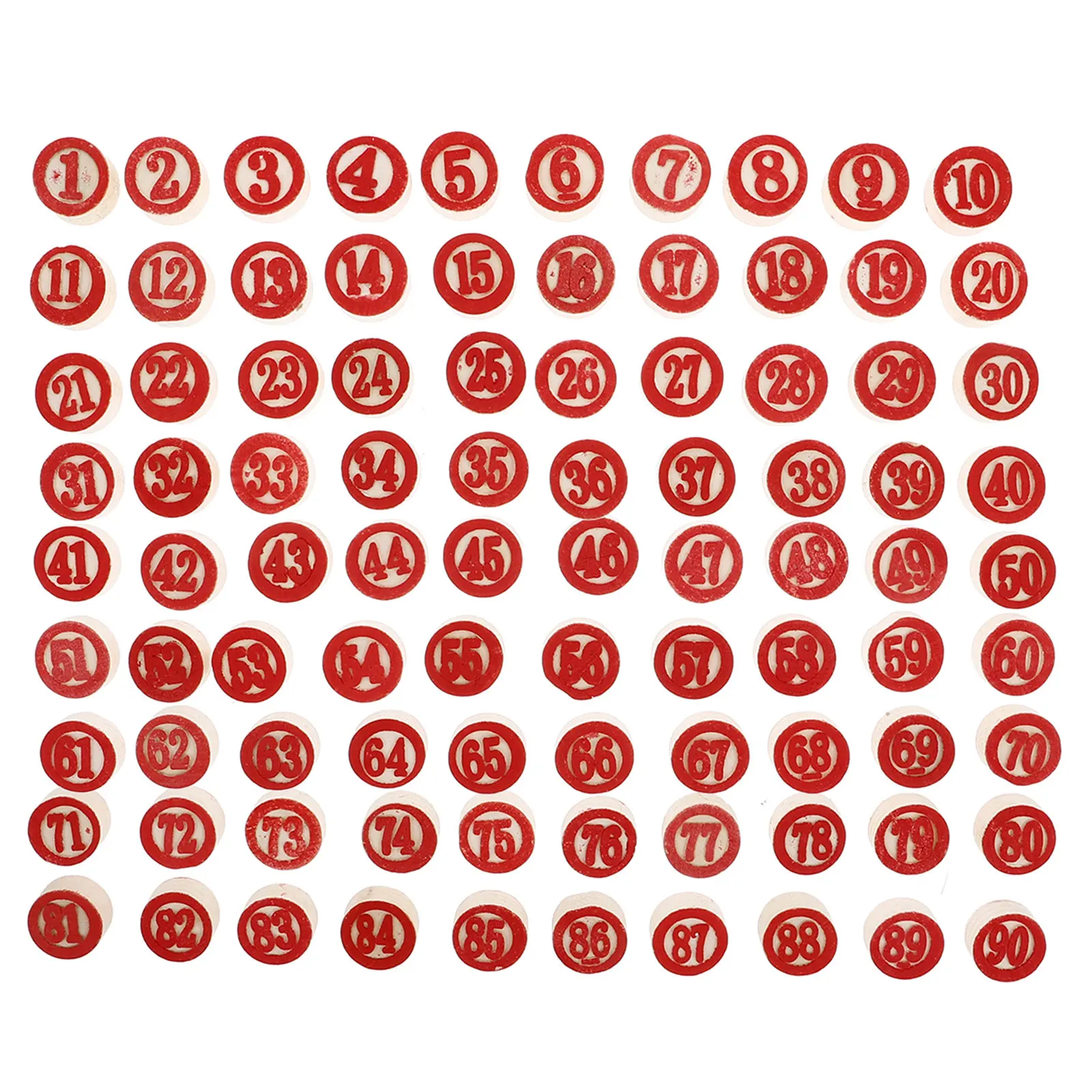 

Набор деревянных шахматных фигур с цифрами от 1 до 90, 90 штук, красные круглые двусторонние элементы для Судоку, математических логических игр, настольных игр, семейных встреч
