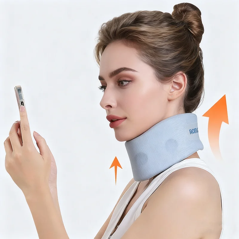 

Серая губка для поддержки шеи для домашнего офиса, шейный воротник, спортивный фитнес-дышащий бандаж для шеи, расслабляющий мышцы, шейный бандаж