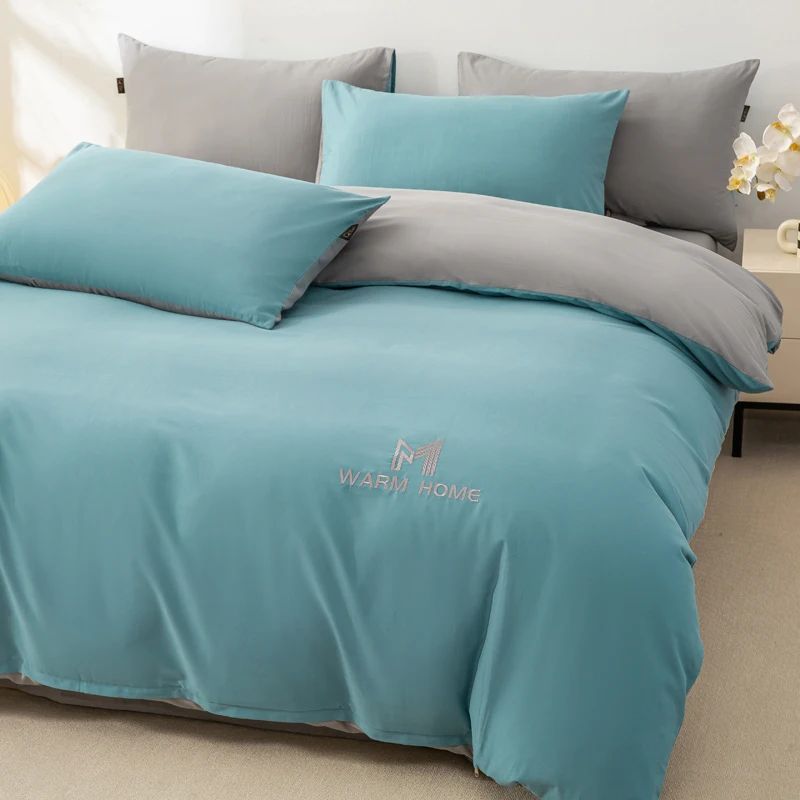 

100% Cotton Duvet Cover Comforter cover Solid color Style Bedding Quilt Cover housse de couette Bedclothes Bedspread 220x240
