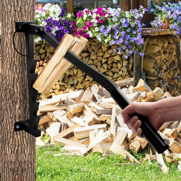 Hot SalesSplitting Hand Press Machine Manual Firewood Processor Wall Mounted Wood Kindling Log Splitter Mounted Wood Splitter