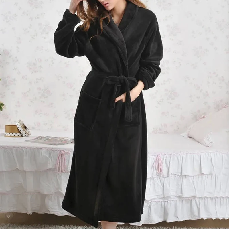 Oulylan Thicker Women's Pajamas Warm Sweet Nightgown Winter Flannel Home Clothes Female Cute Soft Chic Robes 2XL