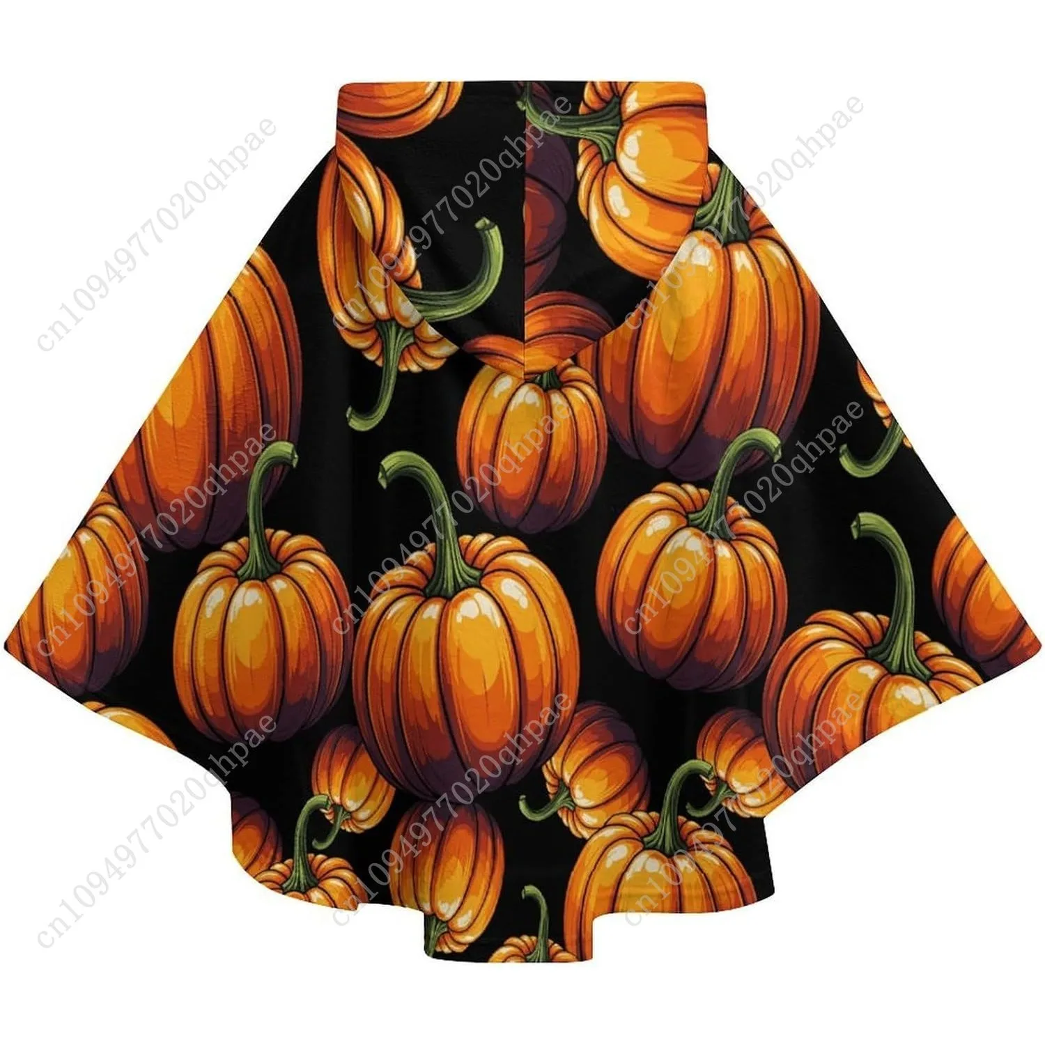 Cozy Flannel Blanket Sweater,Pumpkin Pattern On Black Oversized Hoodie With Pockets For Kids And Teenagers