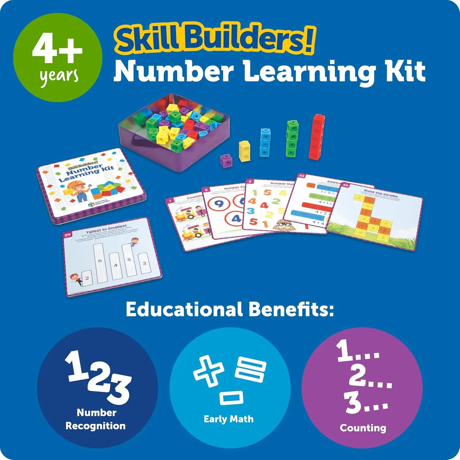 Kit Pembelajaran Angka Pembangun Keterampilan, Manipulatif Matematika, Kubus Penghubung, Perlengkapan Homeschool, Yang Harus Dimiliki di Kelas Prasekolah, Todd