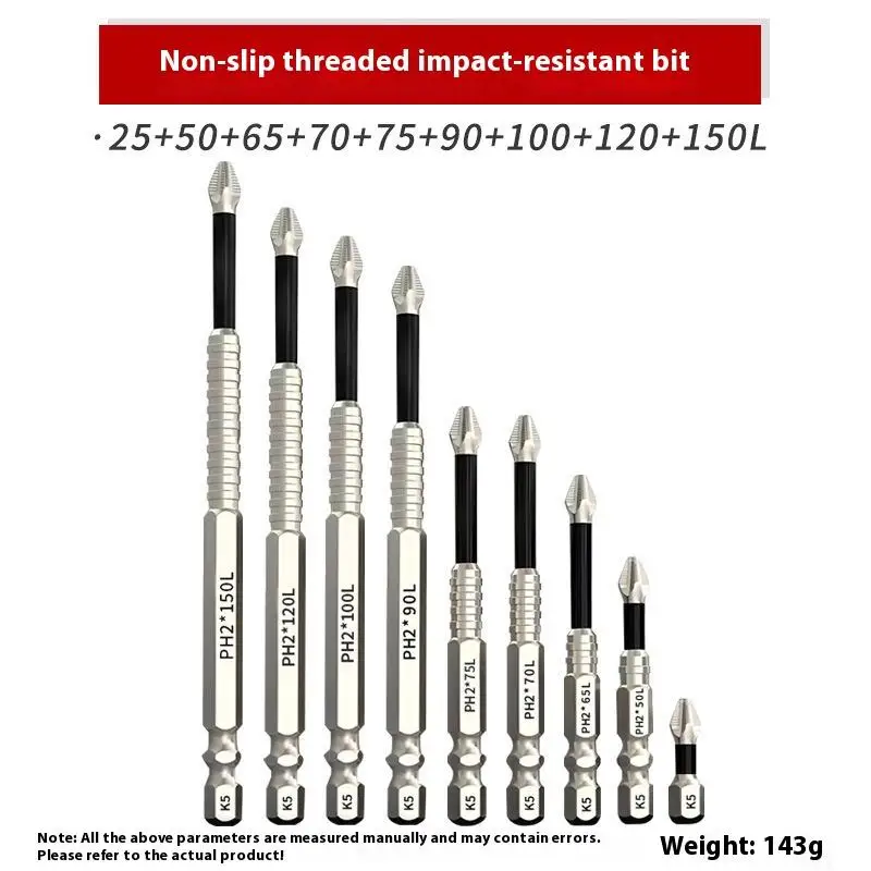 6Pcs Strong Magnetic Screwdriver Bit Set Titanium Alloy Anti-Slip Crosshead Phillips Drill Bits Impact Resistant Power Tool Accessories For Electric Hand Drills view 3