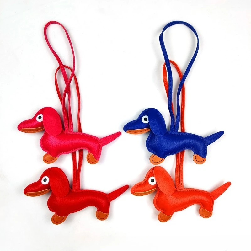 هدية عيد الميلاد حقيبة أنيقة لطيف الكلب الألماني المفاتيح القطن المرقعة الكلب كيرينغ العصرية اكسسوارات السيارات الديكور تنوعا #3