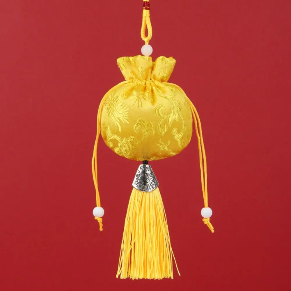 Antique Flower Women Sachet Dragon Hanging Jewelry Storage Bag Embroidery Car Hanging Coin Purse Girl