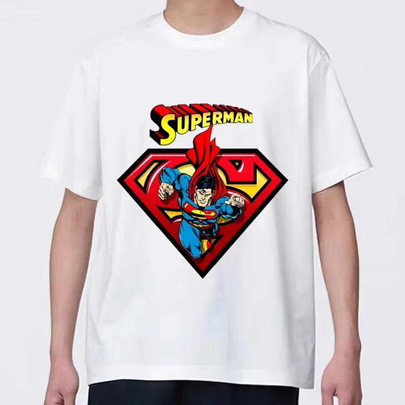 MINISO S-Supermans T Shirt Men Couple Combination Clothes Short Sleeve Collar Fashion woman Cotton