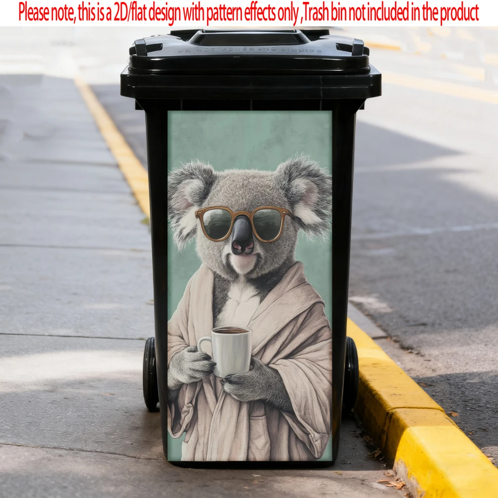

Funny Koala Animal Trash Can Sticker Bin Stickers Waterproof Self Adhesive Wallpaper Home Wall Art Kitchen Decoration
