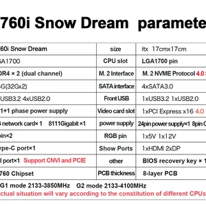 Jginyue-B760i Motherboard, LGA 1700 Support, Intel Core i3, i5, i7, i9, 12th, 13th, ddr4 memory, desktop itx b760i-snow dream 8 Main Sales LGA Plate 1700 - №6