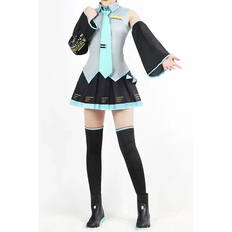 Ropa de actuación de personajes de Anime Hatsune Miku, ropa de Cosplay, falda JK, mismo traje, peluca, accesorios de Halloween