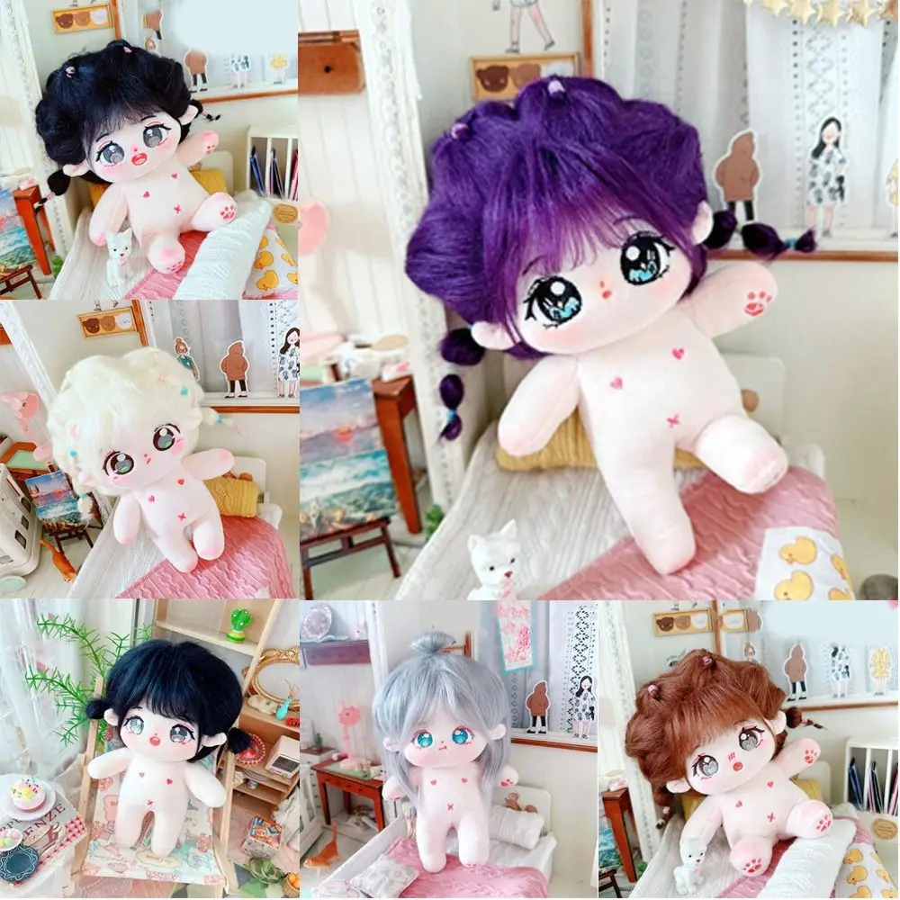 Durable Plush 20cm Cotton Doll Soft Stuffed Cartoon Dress Up Dolls Can Be Placed in A Shape Anime Nude Doll