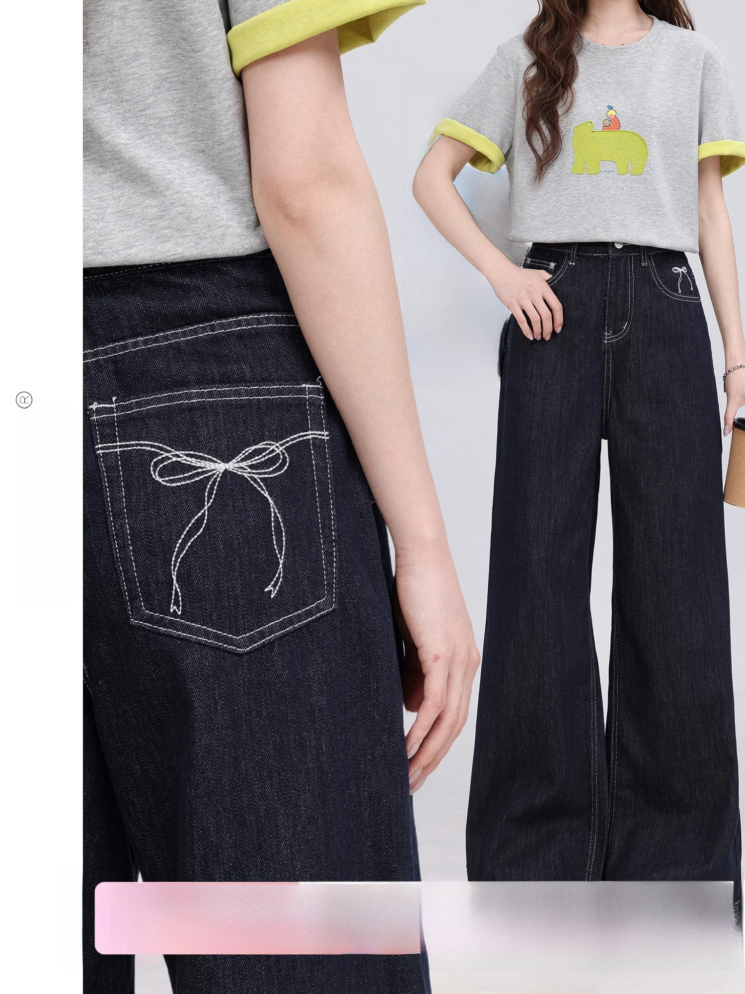 

Deep Blue High Waist Wide Leg Jeans Slimming Drapey Stitched Denim Retro Style Comfortable Breathable Summer New Arrivals