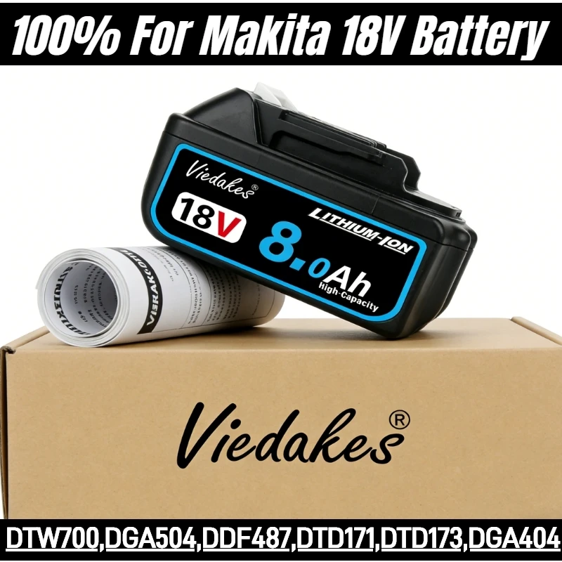 

Аккумулятор 12.0 Ач с низким саморазрядом для Makita 18В, совместимый с DDF487, DTD171, DTD173, 18В инструментами Makita, аналог 6Ач.