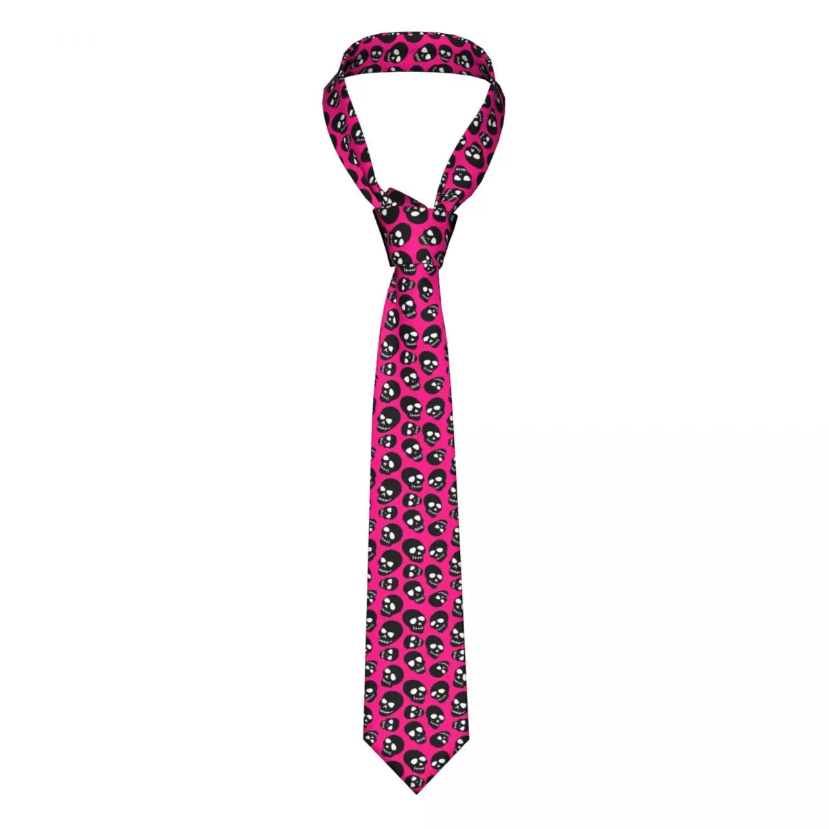 

Pink Tie Terror Skull Ties Daily Wear Cravat Business Necktie Polyester