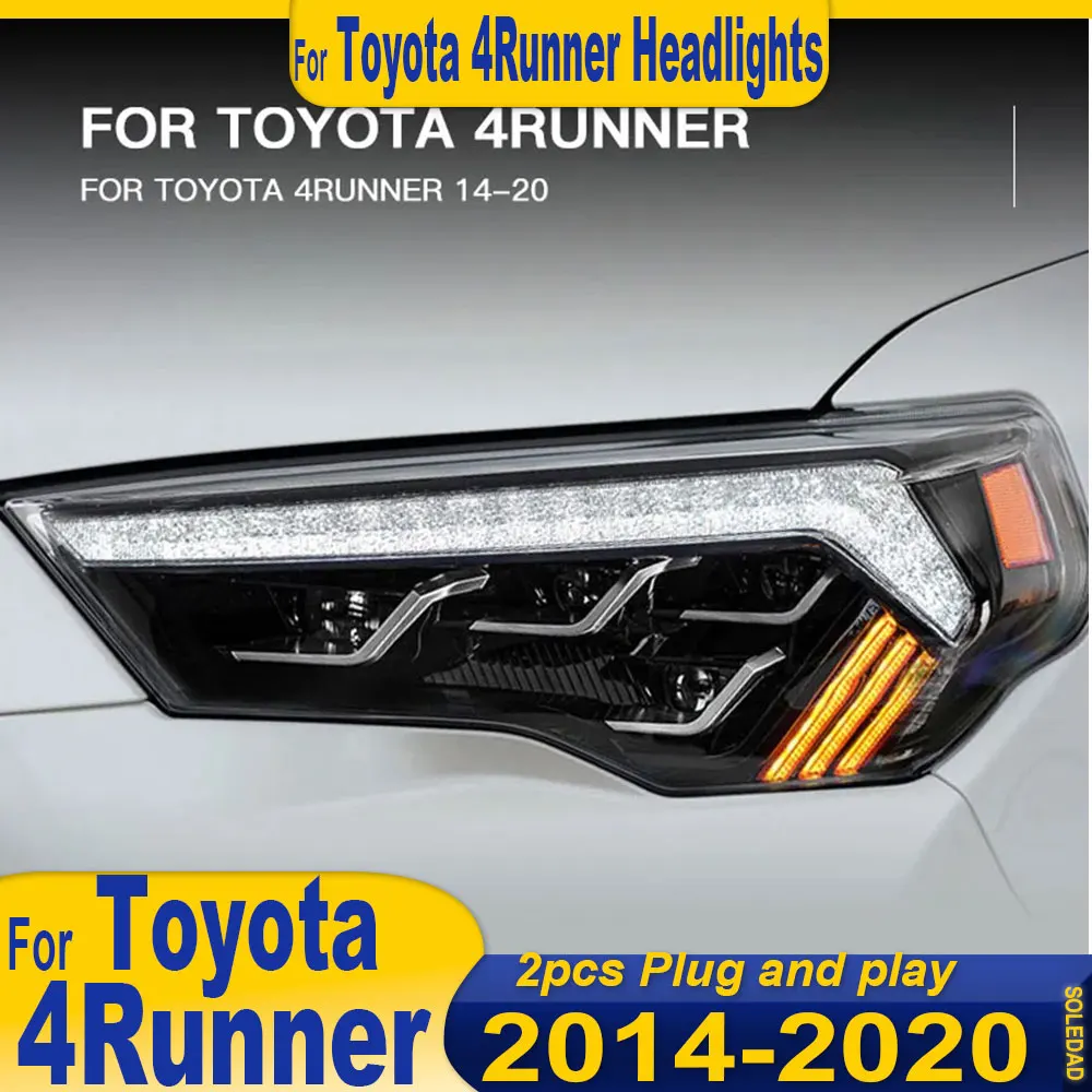 

Светодиодные фары для Toyota 4Runner 2010-2023, 4-линзовые, с функциями противотуманных фар, дневных ходовых огней (DRL), стоп-сигналов и указателей поворота.