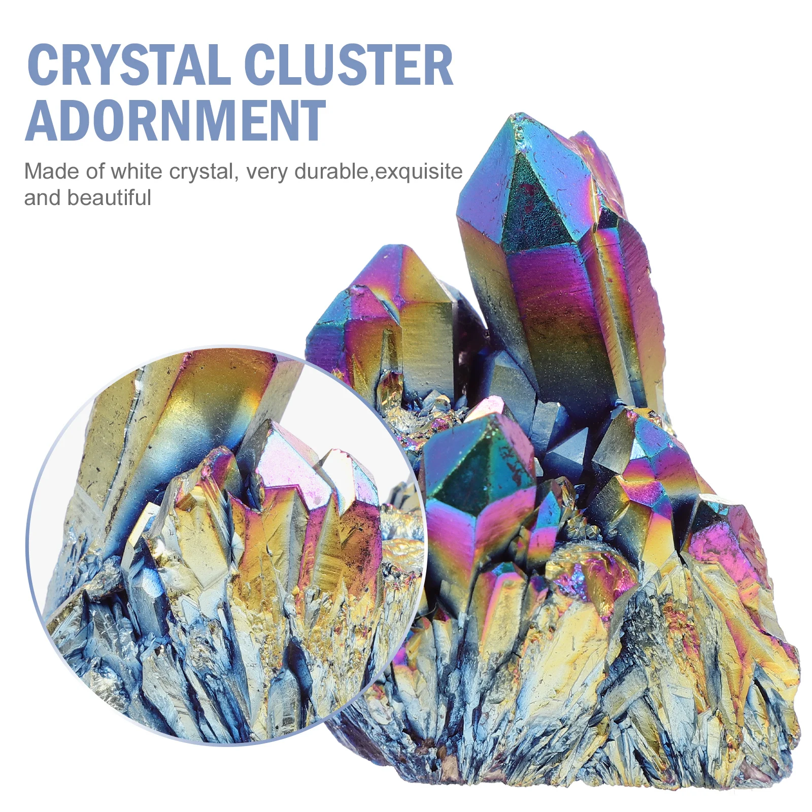 

Crystal Cluster Stone Adornment Home Decoration Durable Electroplating Crystal Ornament Feng Shui Crafts Desktop Table Decor