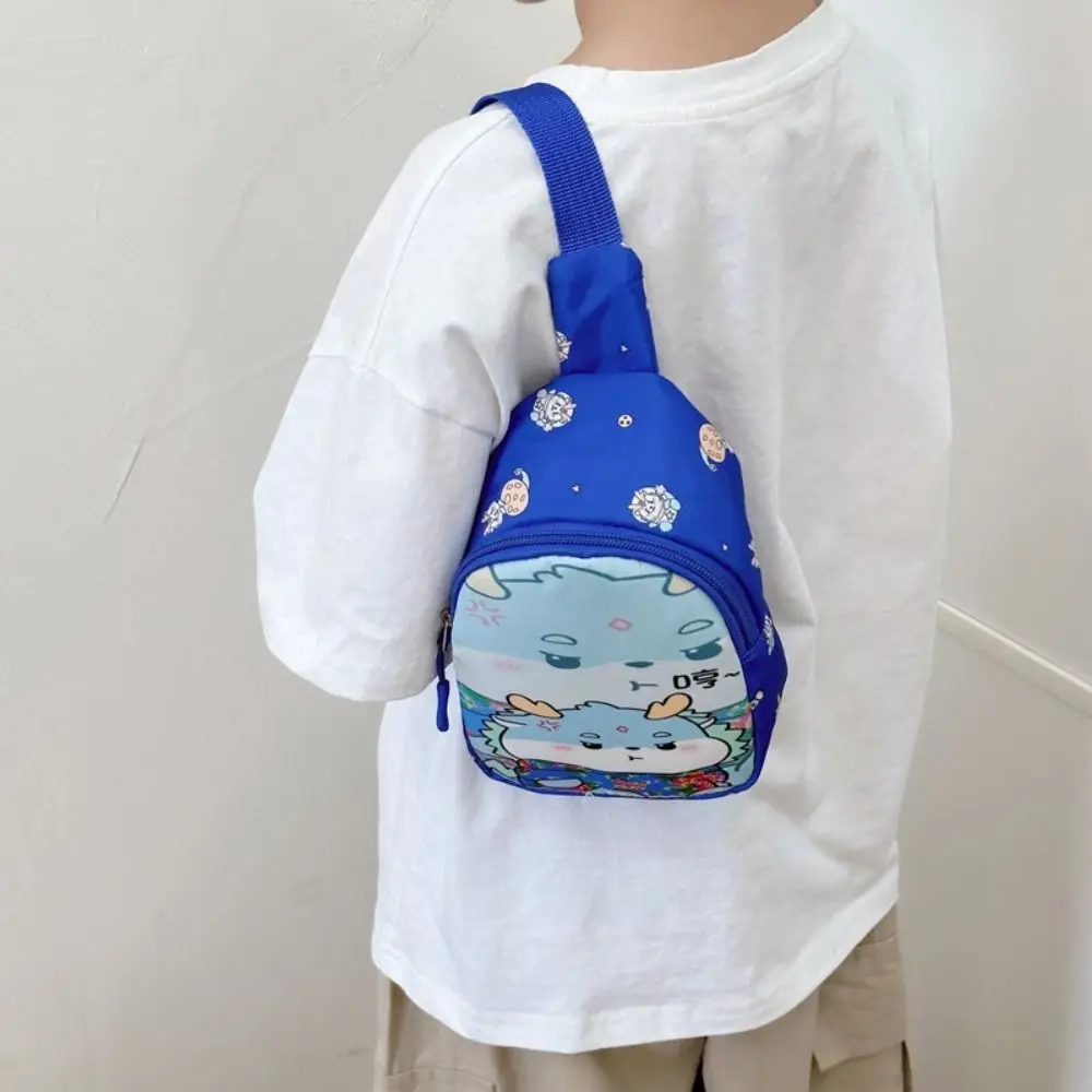 Bolso de hombro ligero y portátil para niños, bandolera de pecho con estampado de dibujos animados, gran capacidad, novedad