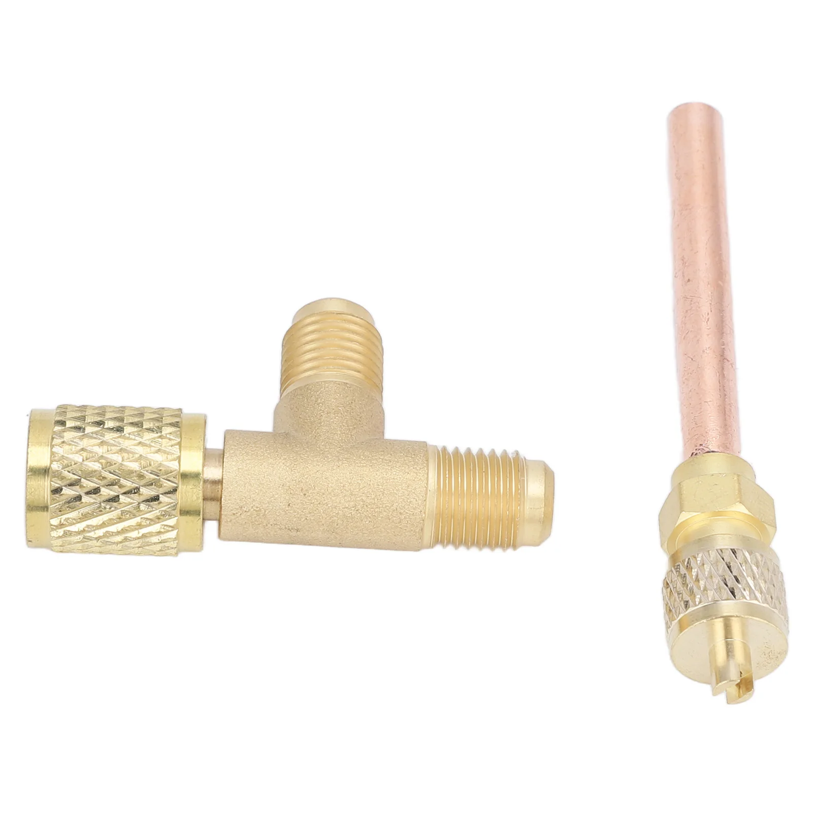 Conector en T de válvula de 1/4 pulgadas, adaptador en T de acceso rápido, conexión rápida con válvula de retención unidireccional para medidor de vacío R22 R12 R134