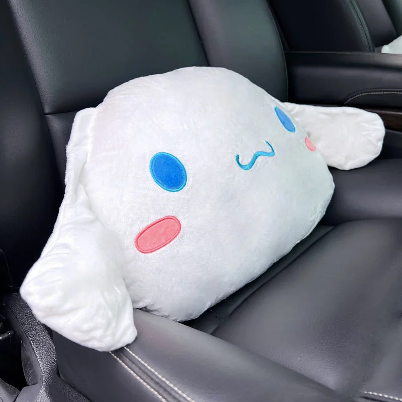 Sanrio Cartoon Cinnamoroll Headrest Neck Safety Cushion Chair Neck Support Headrest Seat Belt Cover Car Decoration Xmas Gifts