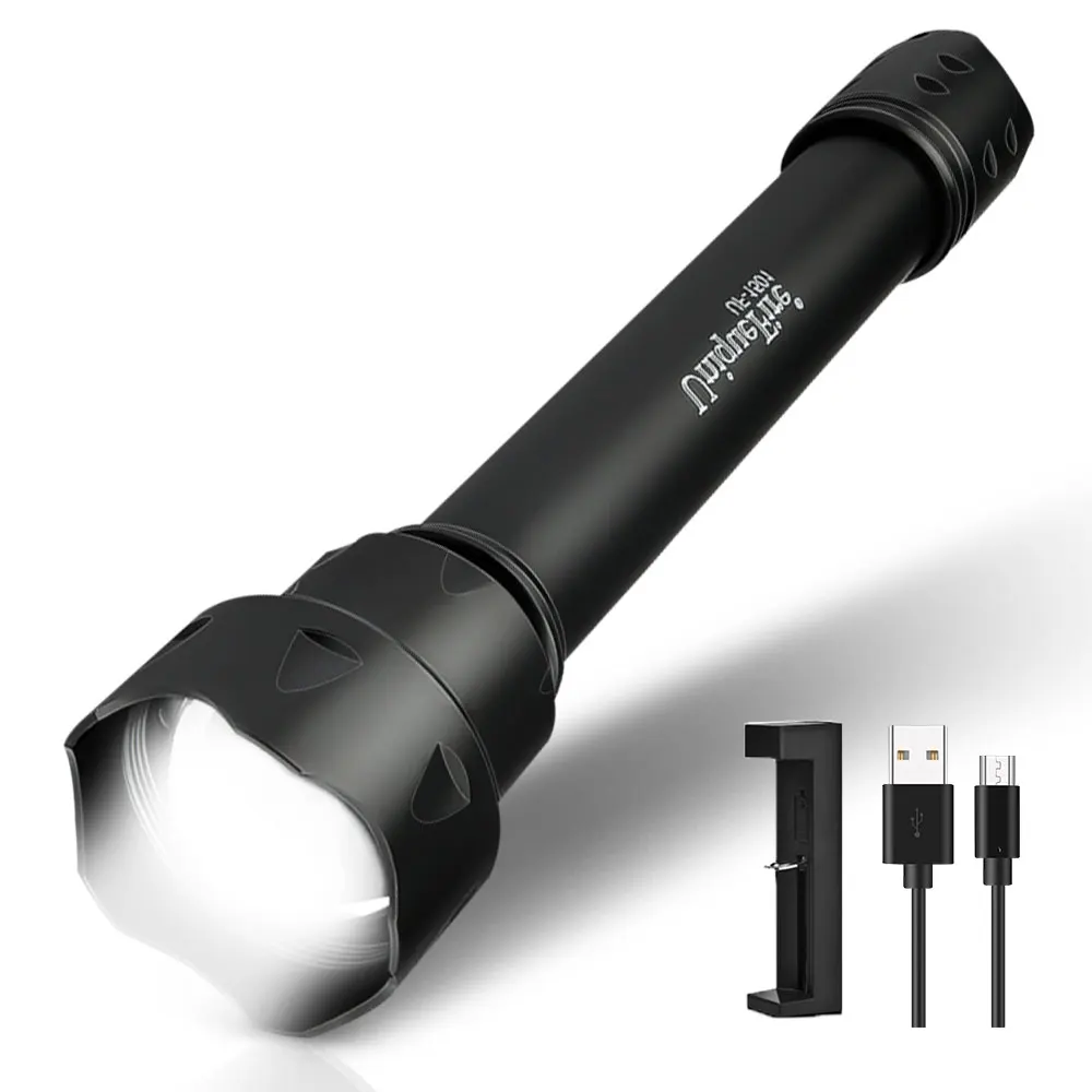 

UniqueFire 1501 XRE Portable LED Flashlight 1/3 Modes Rechargeable Waterproof Outdoor Torch Focus Lens Lanterna+USB Charger