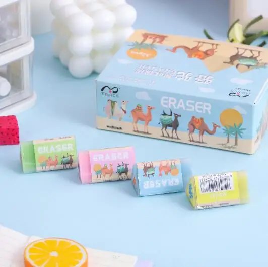 1PC Creative Triangle Camel Animal Crystal Erasers Student Stationery Eraser for School Office Supplies Kids Gift (SS-6042)