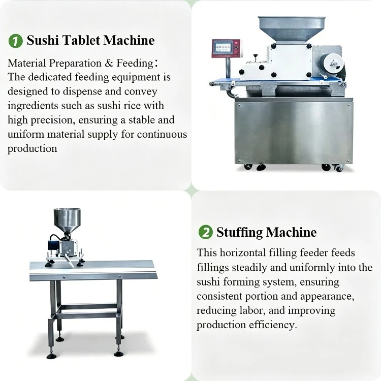 Easy Operation Sushi Roll Maker Automatic Encrusting Sushi Rice Ball Machine Production Line