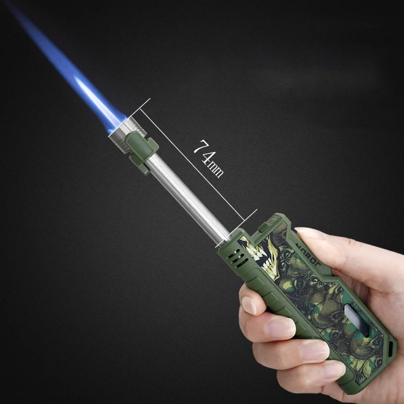 Outdoor Windproof Lighter Lighting Inflatable Barbecue Open Flame Extended Tactical Wind Camping Telescopic Igniter Tools