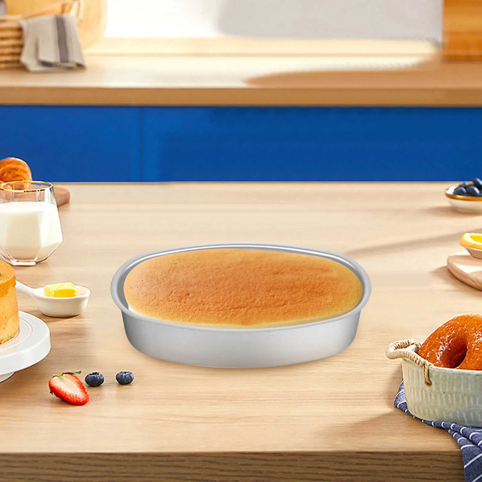 

2pcs Non-stick Cake Pans Oval Shape Baking Mold for Cheese Dessert Kitchen Cheese Cake Mold Baking Supply Supplies