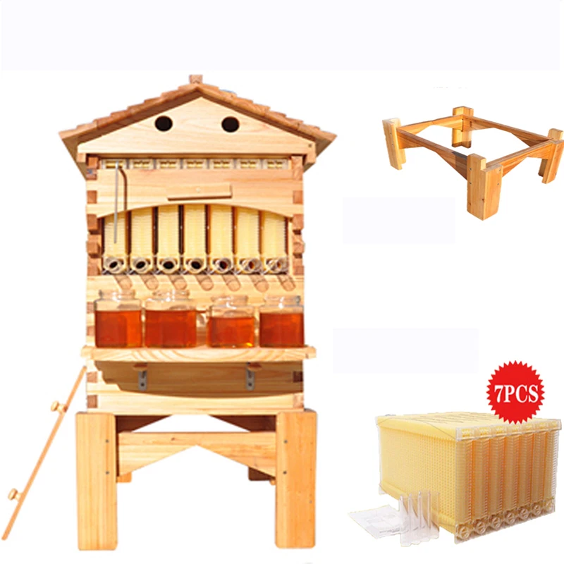 

Автоматический пластиковый улей для пчёл 7X с супер-боксом для пчёл, ульевым ящиком и подставкой-держателем на ножках