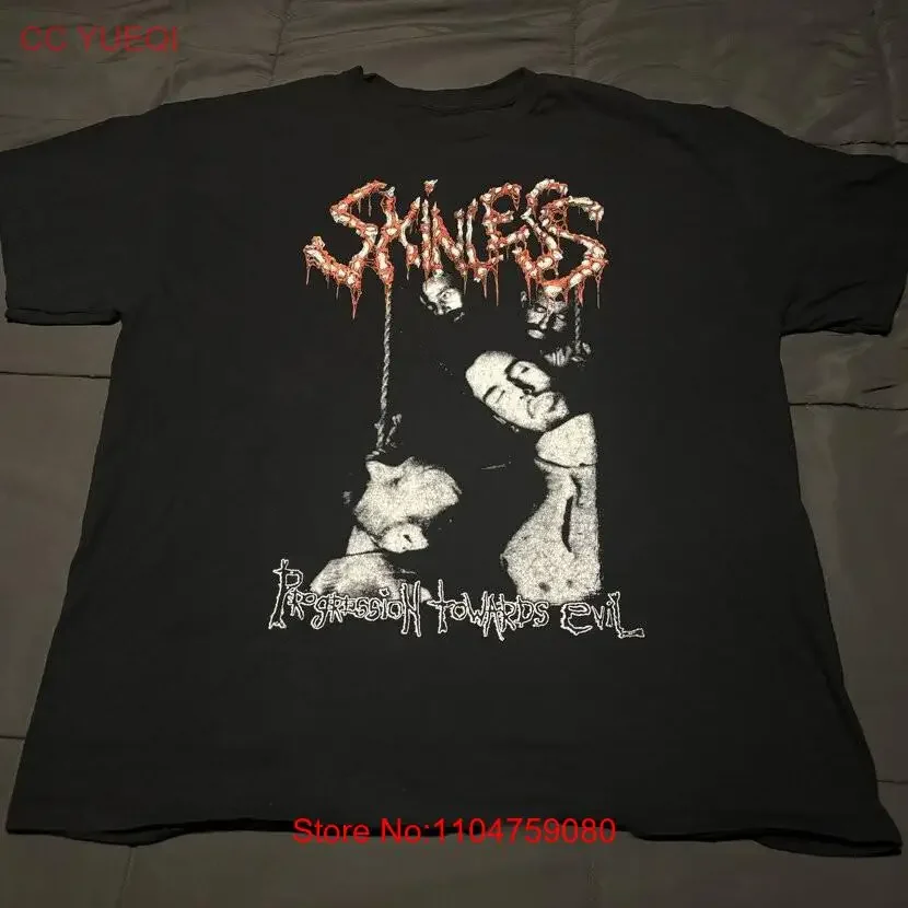New Popular Skinless Band Black T Shirt Cotton Full Size S 5XL 7D1874 vintage Washed fashion Top For Everyday Wear Stretched