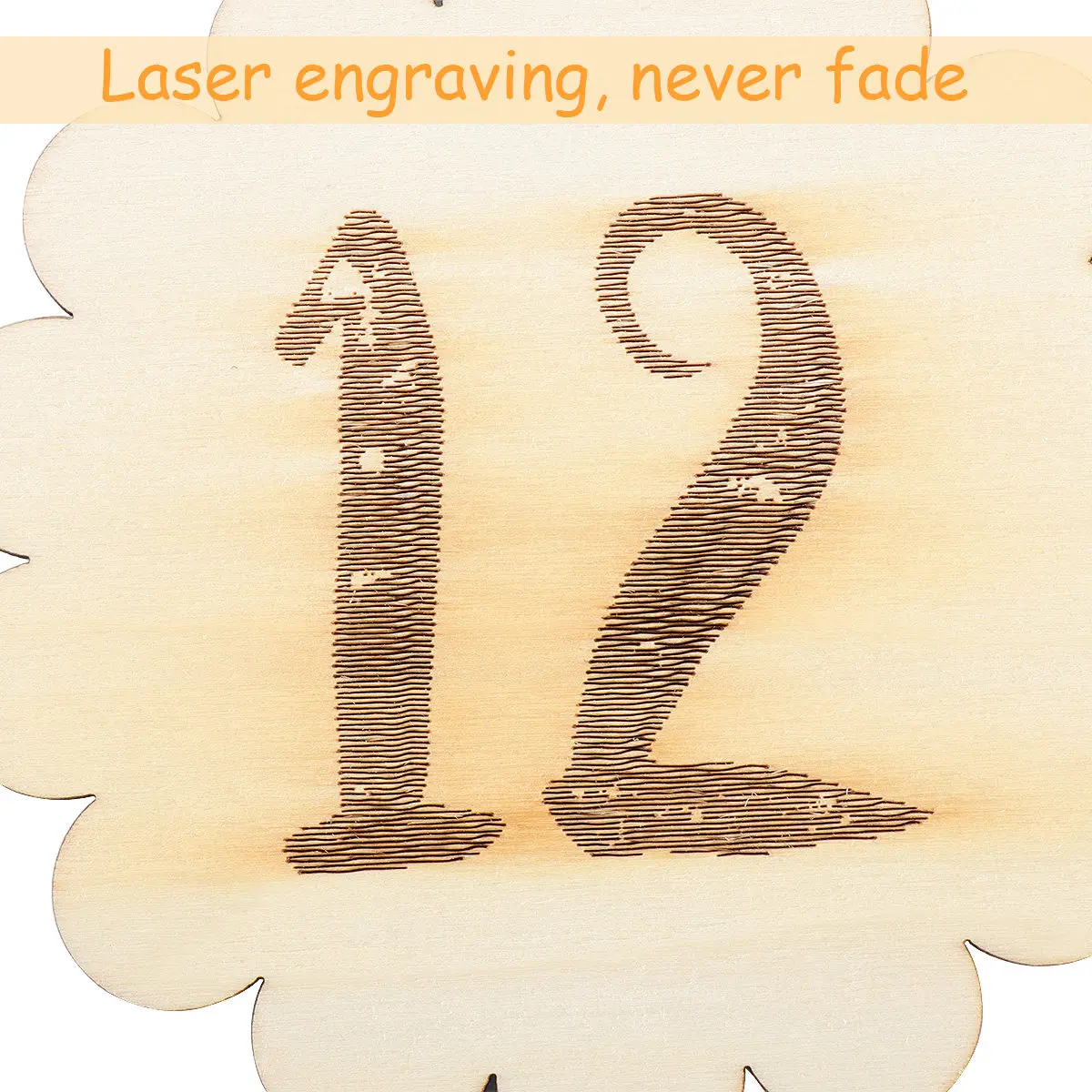 12Pcs Baby Milestone Cards Wooden Monthly Number Props for First Year Photos Safe Eco Friendly Infant Growth Tracker Baby Shower