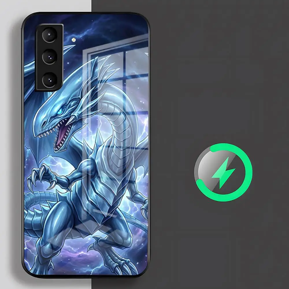 Yu-Gi-Oh Blue Eyes White Dragon Handyhülle für Samsung S26 S25 S24 S23 S22 S21 S20 Edge Ultra Plus FE für Magsafe Glashülle
