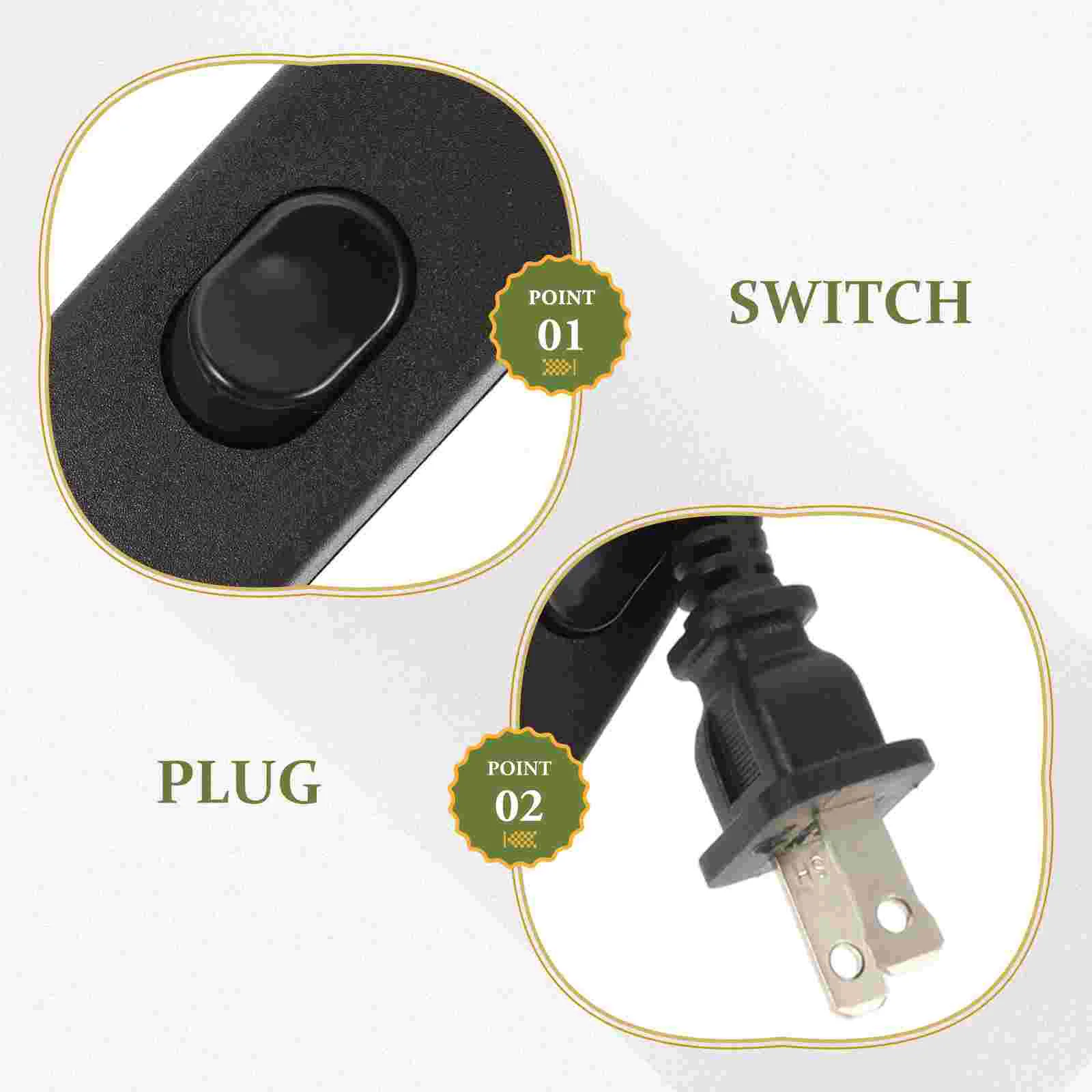 2 Pcs Light Socket Cord Replacement for Christmas Village Decor Inline Button Control Light Accessories