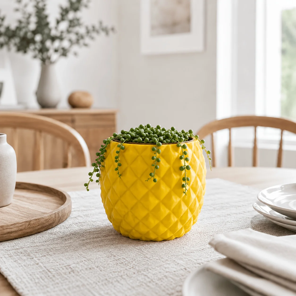 3D Printed Pineapple Succulent Pot Tropical Geometric Mini Planter Desktop Decor Creative Gift For Birthday Teacher Housewarming
