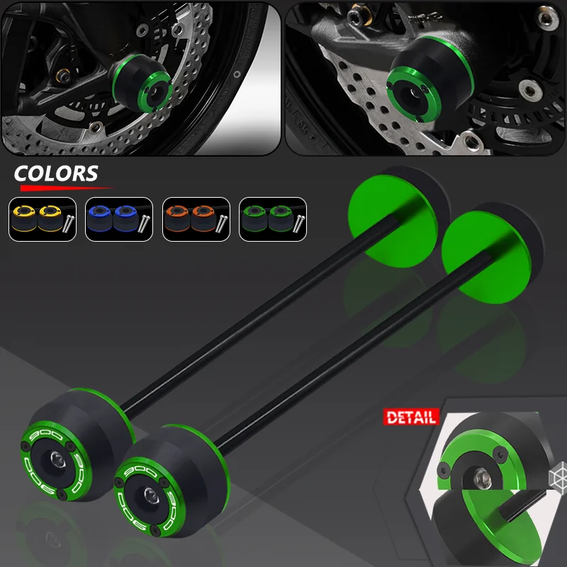 z900 Front & Rear Axle Fork Crash Wheel Sliders Pad For Z900 Z 900 2017 18 19 20 21 22 23 2024 Motorcycle Wheel Protector