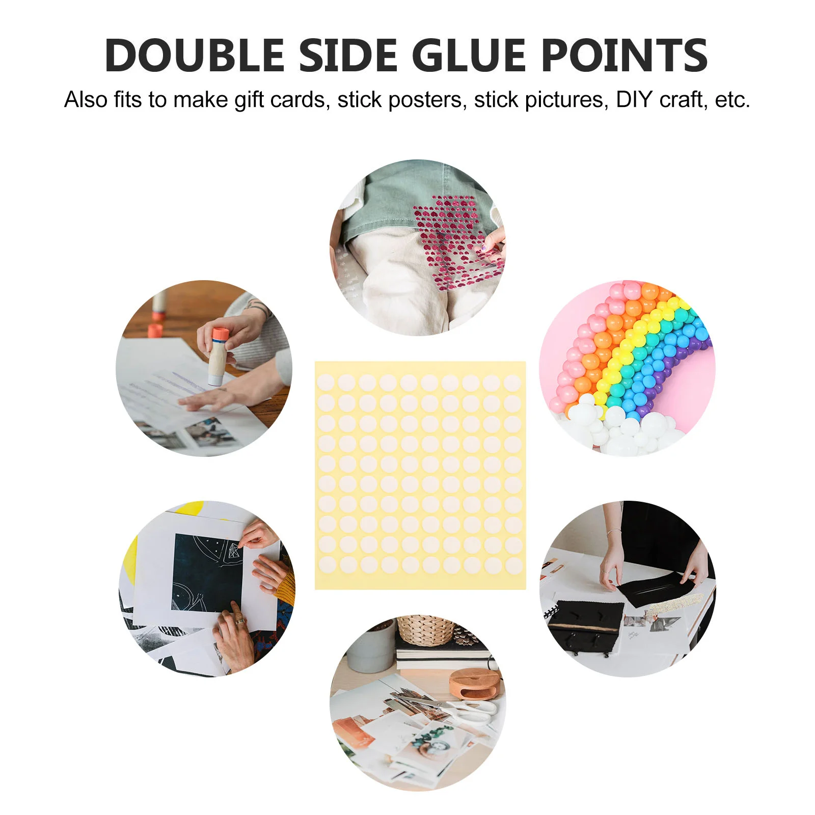 500 Pcs Double Sided Dot Glue Round Stickers Non Trace Balloons Tape Party Craft Sticky Tools Points Acrylic