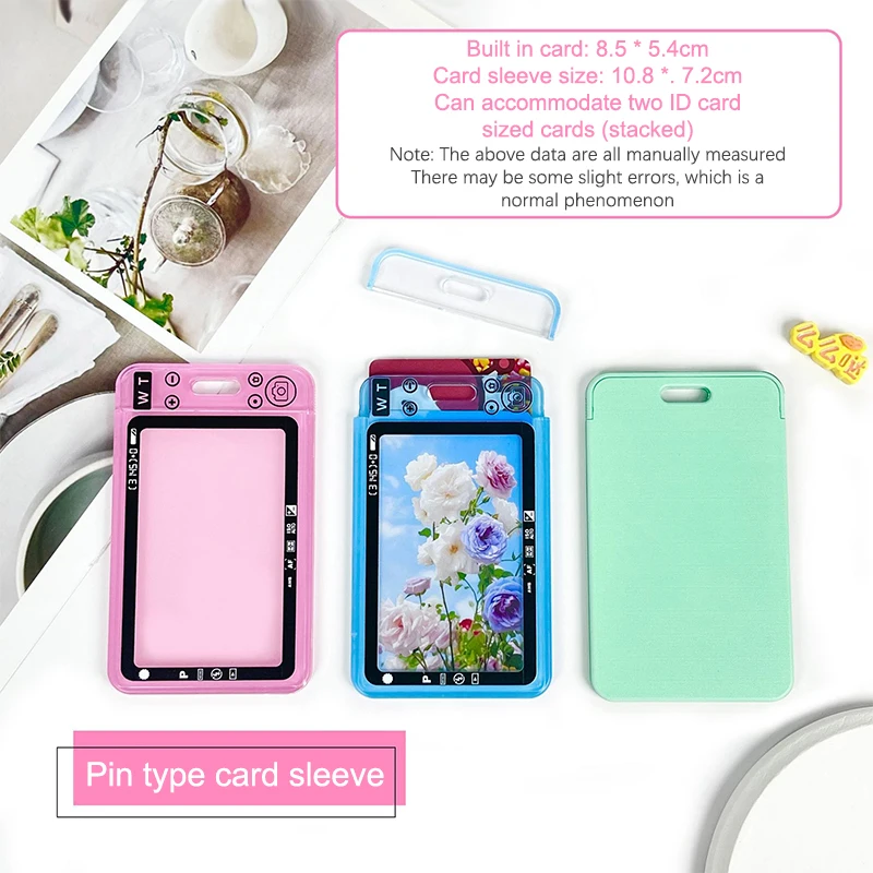 Transparent Acrylic Photocard Holder Card Case Candy Color ID Bus Card Holder Photos Protector Sleeve Badge Holder Stationery