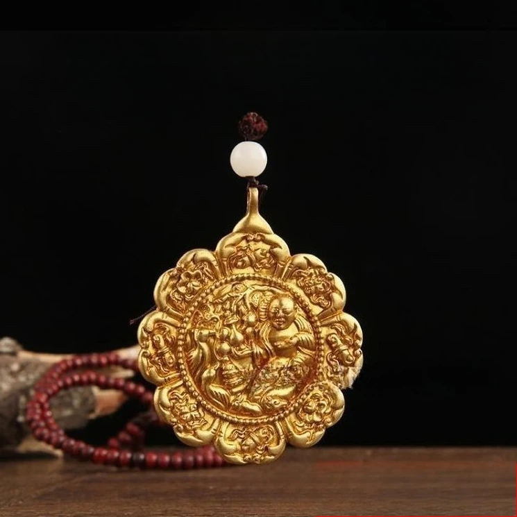 2026 Pure Copper Eight Auspicious Symbols Maitreya Nine Palaces Bagua Pendant