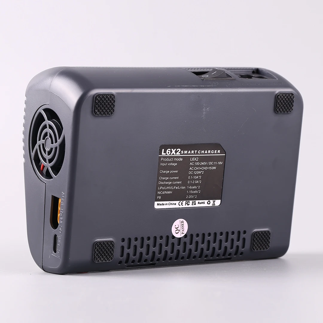 HTRC L6X2 Intelligent Balanced Charger Dual Channel 2-6S Remote Control Model Airplane LiPo Lithium Battery Charger