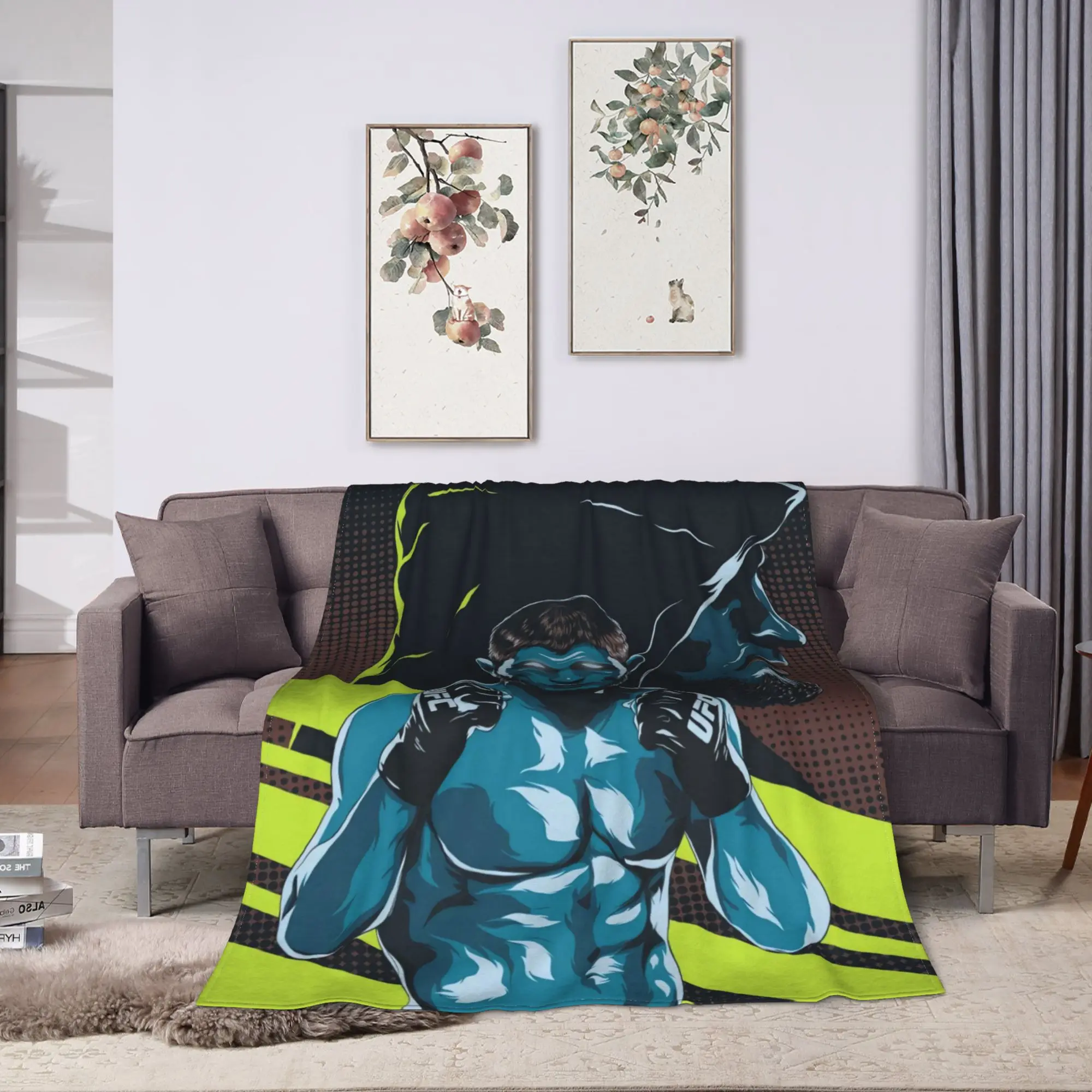 Khabib Nurmagomedov  Warm Blanket  Camping Plush Throw Blanket Street Trend Couch Bed Flannel Bedspread Sofa Bed Cover
