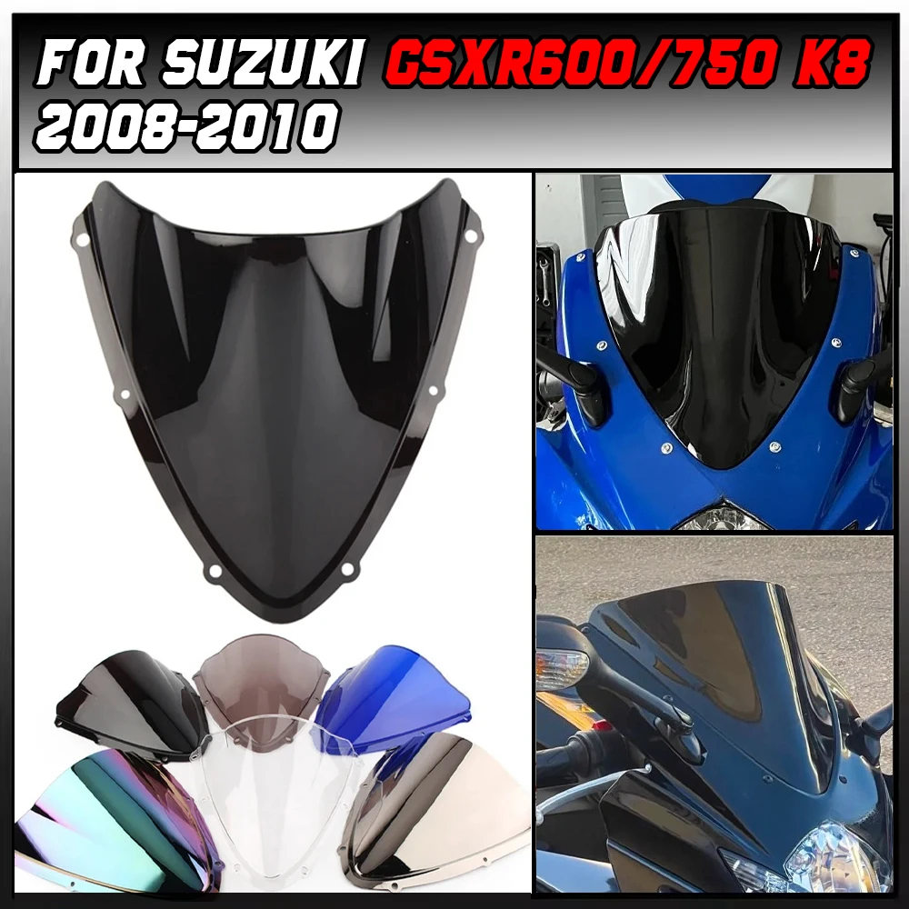 

For Suzuki GSXR600 GSXR750 GSXR 600 750 K8 2008 2009 2010 Motorcycle Double Bubble Windshield Deflector Protector Wind Screen