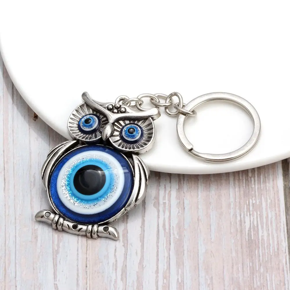 

Charms Hanger Blue Tassel Owl Evil Eye Car Accessories Car Keychain Car Pendant Fashion Jewelry