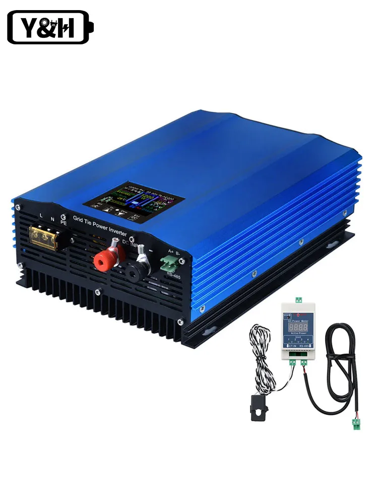 Y&H 1000W MPPT Grid Tie Inverter met limiter Zuivere sinusomvormer 24V Batterijontladingsmodus Uitgang 220V Optioneel WiFi - afbeelding 2