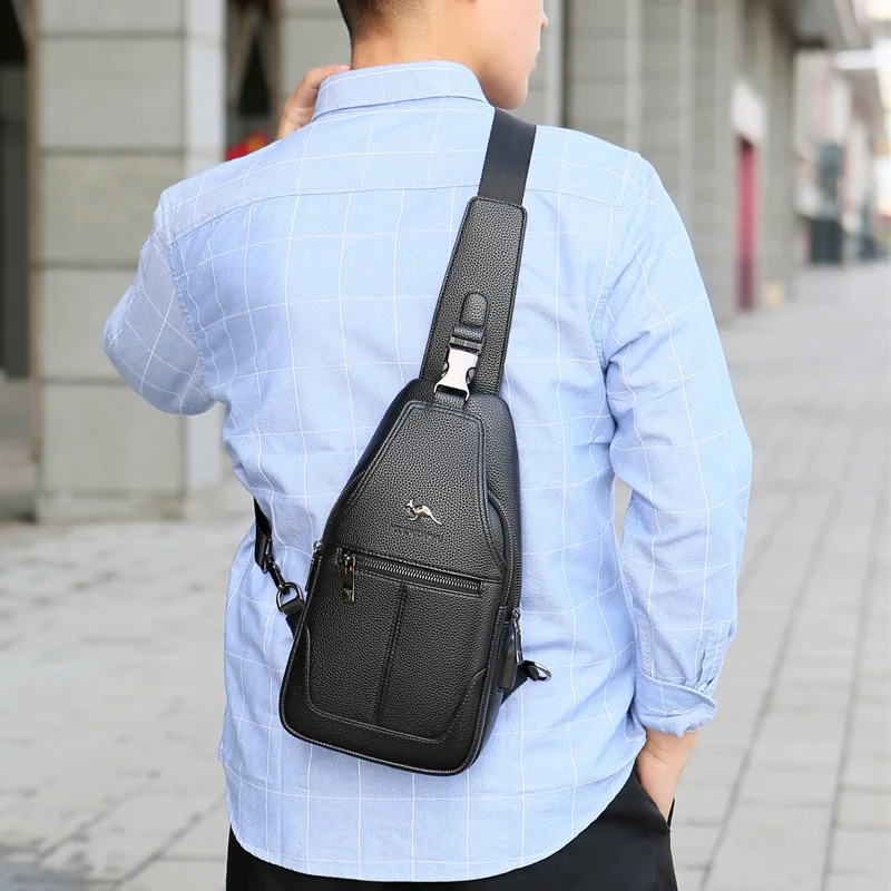 Nuova borsa da petto multifunzionale di grande capacità da uomo Zaino autunnale e invernale Borsa da uomo USB portatile casual da lavoro da uomo