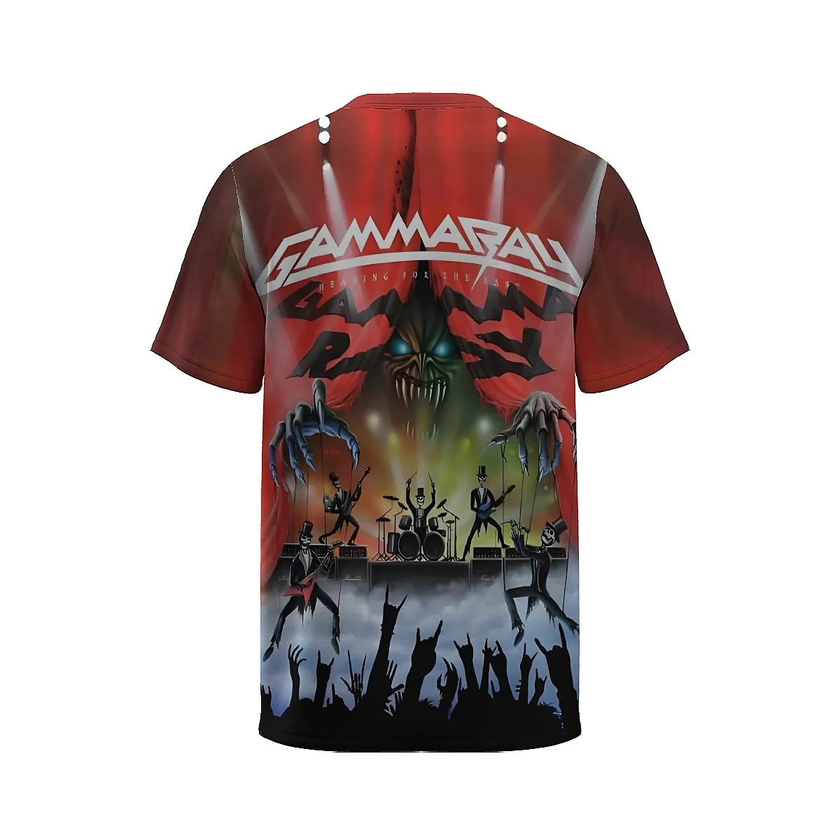 LIASOSO 3D Printed Gamma Ray Band T-Shirt Power Metal Vibes Round Neck Short Sleeve for Men & Women Casual Rock Streetwear