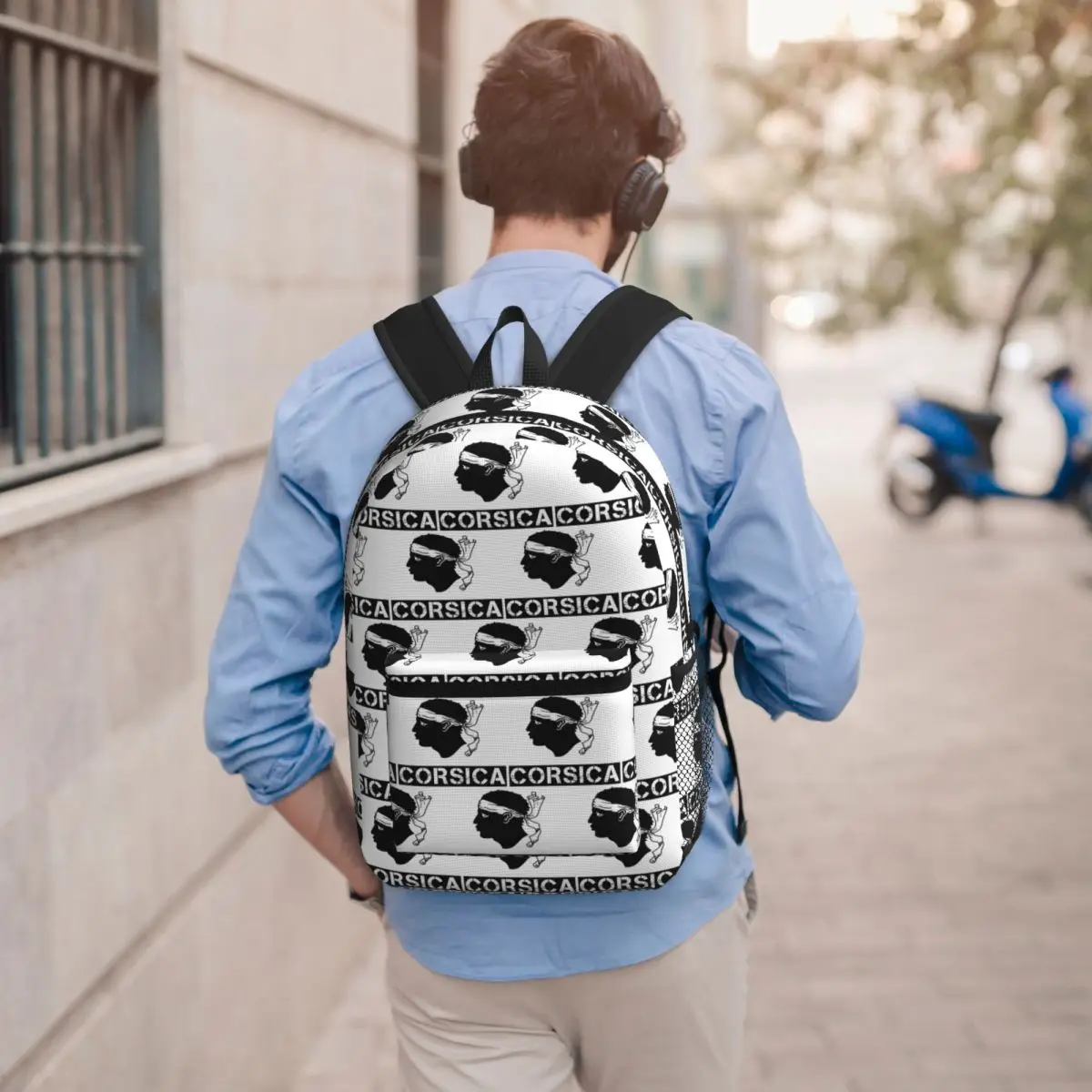

Corsica Map Flag French Corsican Backpack Student BookBag Children School Bag Laptop Shoulder Bags for Men Women