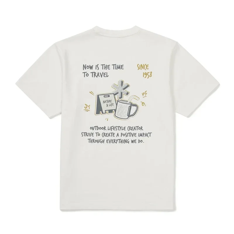 2025 novedad de verano Snow Peak novedad de verano estampado al aire libre Camping ocio Camiseta de manga corta ocio vacaciones Unisex