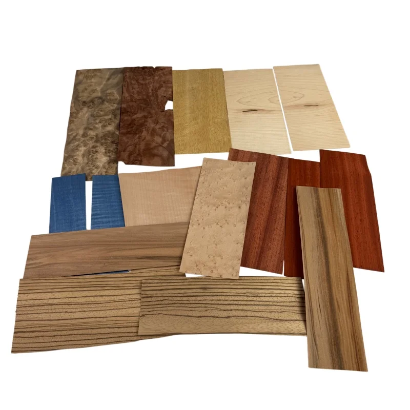 

0.5mm（Mixed Veneer Sheets Pack） Natural Wood Veneer Offcuts Exotic Veneer DIY Craft Material Guitar body veneer