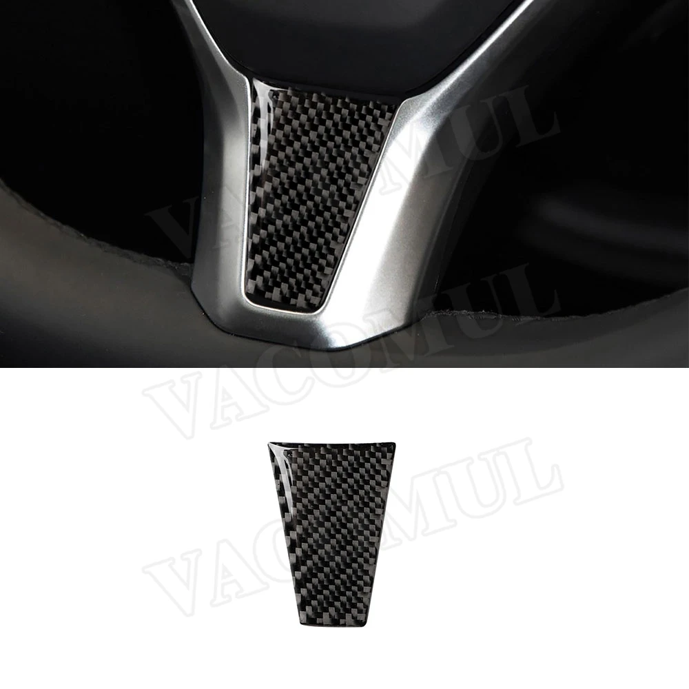 

Carbon Fiber Interior Trim Car Steering Wheel Trim Moulding Cover For Tesla Model S X 2014-2019 Car Styling